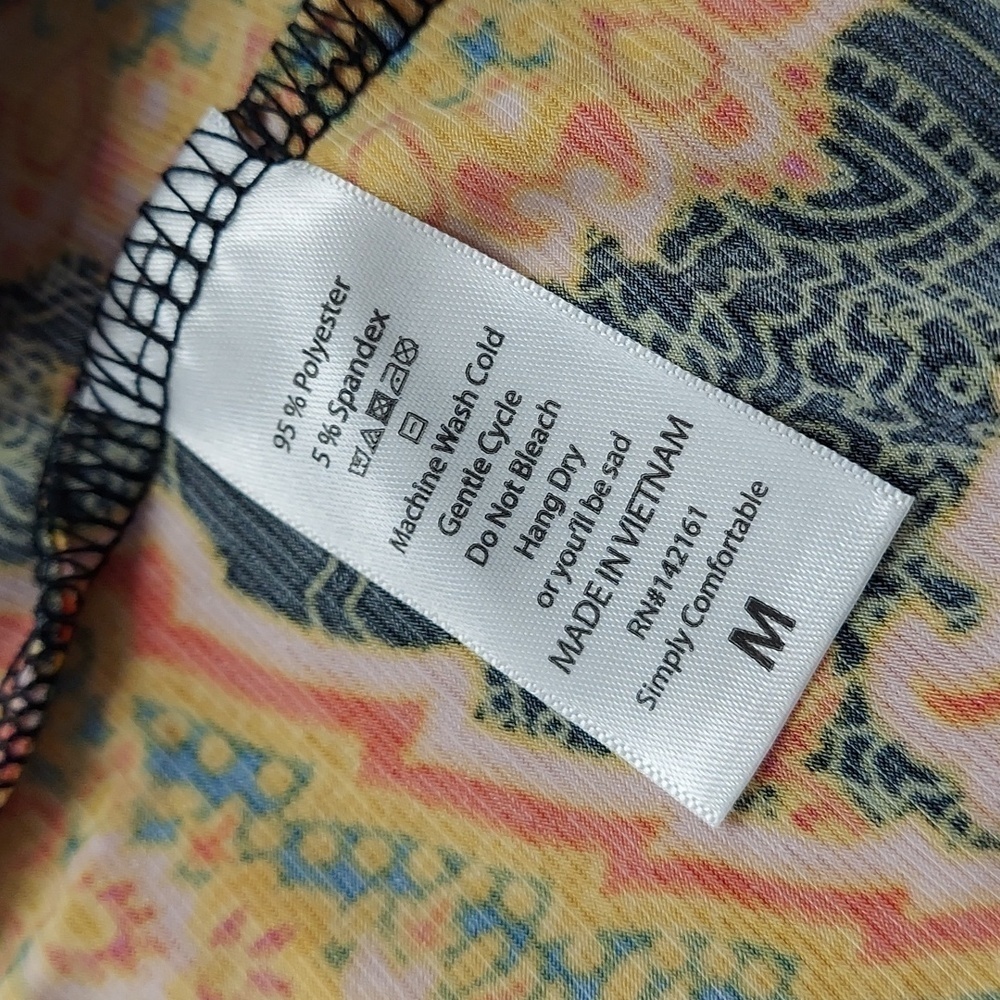 LULAROE Orange and Black Lindsey Tunic Size M - Picture 4 of 6